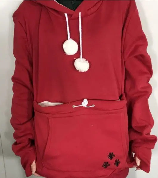 Cute Hoodies Pullover Sweatshirts With Pet Pocket For Cat Clothes Winter Women - Nadastore womens fashion