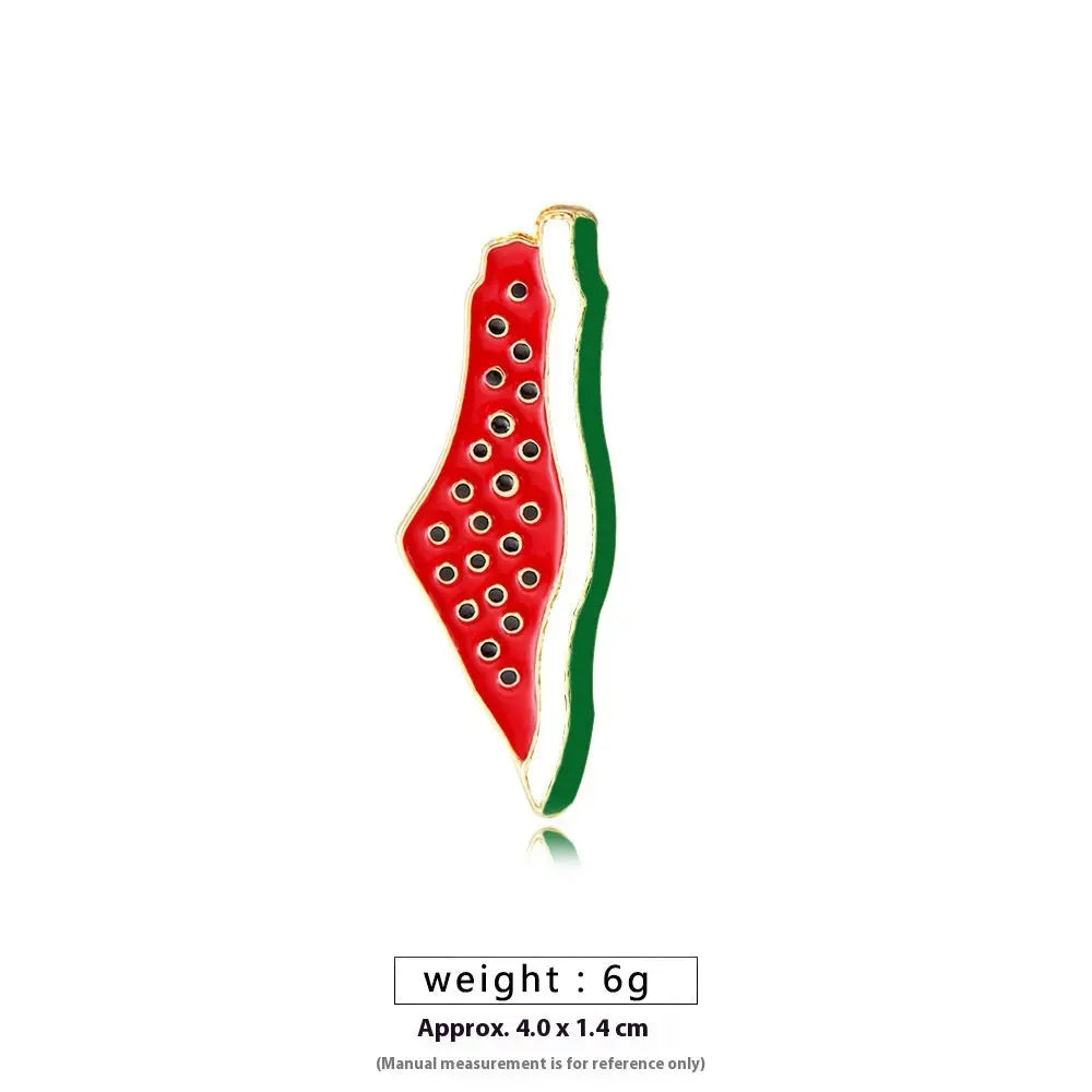 Free Palestine Flag Brooch Gold Badge Clothes Accessories Pin null