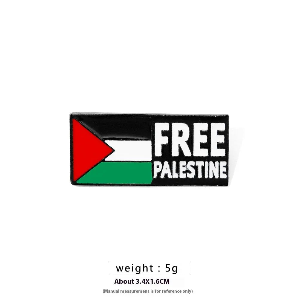 Free Palestine Flag Brooch Gold Badge Clothes Accessories Pin null