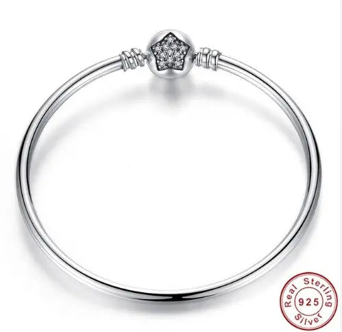 Luxury 100% 925 Sterling Silver Charm Chain Fit Original Bracelet Bangle for Women Authentic Jewelry Pulseira Gift XCHS902 null