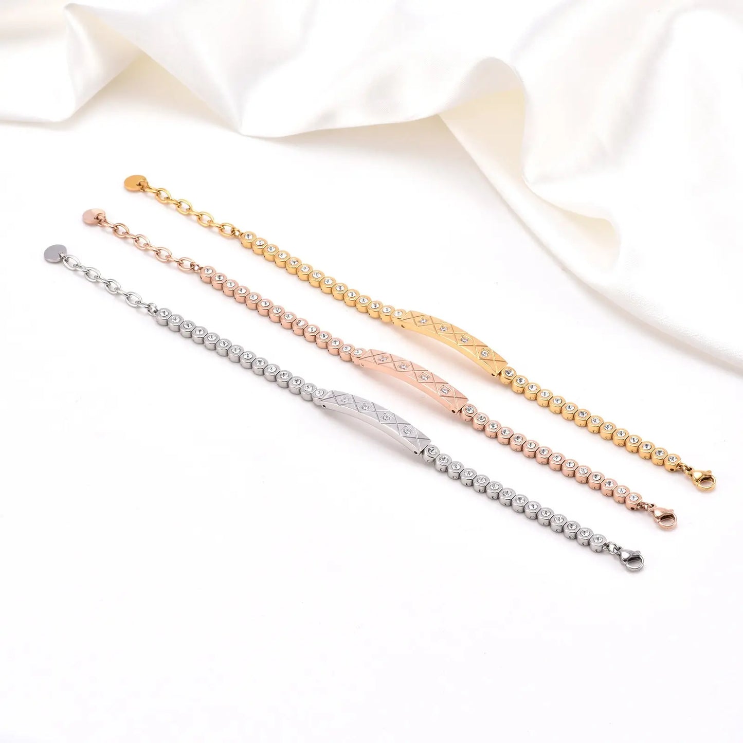 Light Luxury High-grade Diamond Chessboard Bracelet null