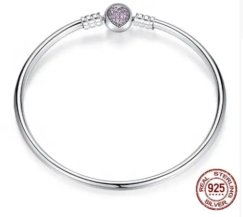 Luxury 100% 925 Sterling Silver Charm Chain Fit Original Bracelet Bangle for Women Authentic Jewelry Pulseira Gift XCHS902 null