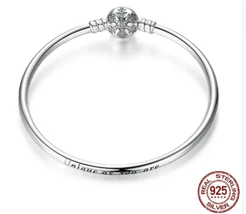 Luxury 100% 925 Sterling Silver Charm Chain Fit Original Bracelet Bangle for Women Authentic Jewelry Pulseira Gift XCHS902 null