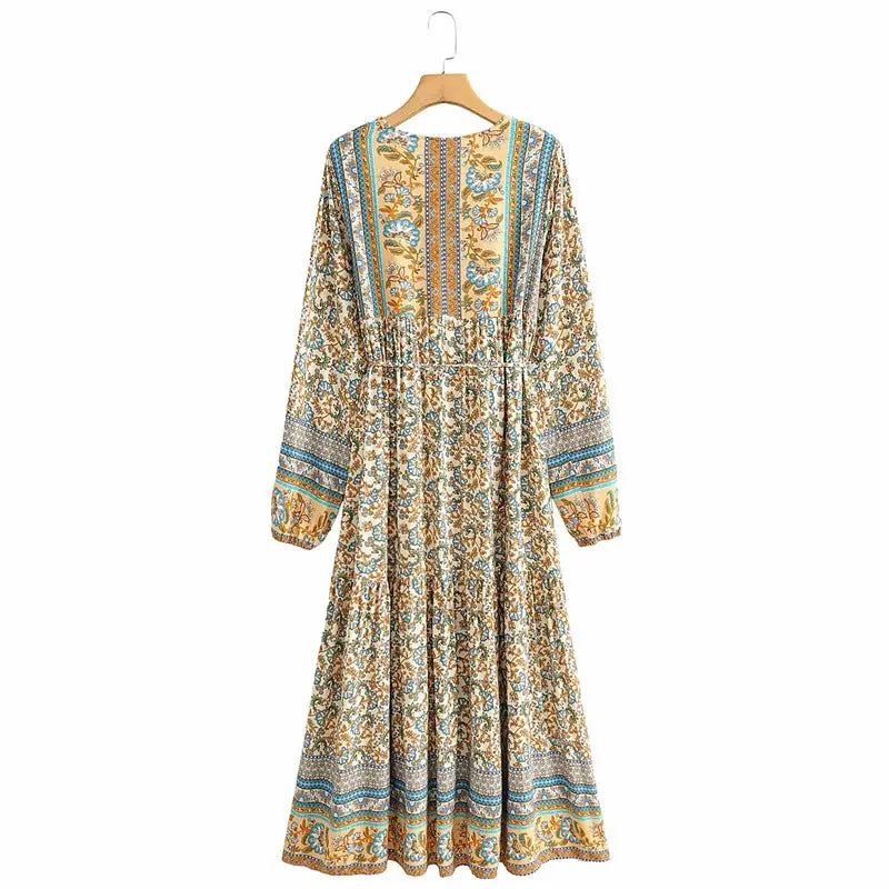 Floral lace-up dresses null