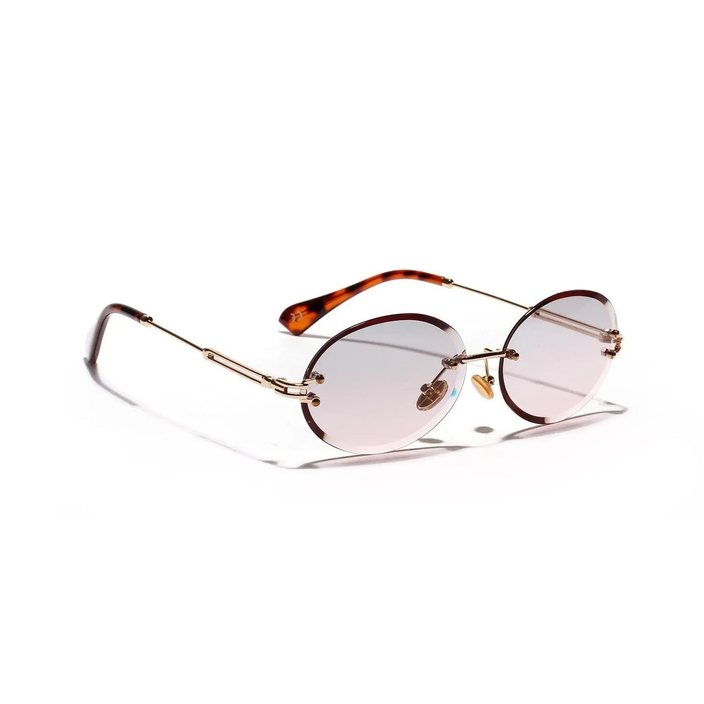 Women Oval crystal glasses eye ear ladies Rimless null