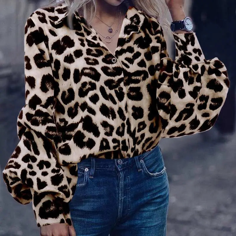 Women Sexy Leopard Print Tops null