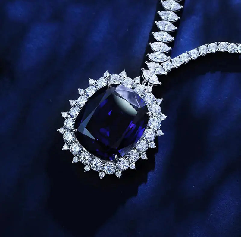 Women's Fashion Synthetic Sapphire Necklace - Nadastore