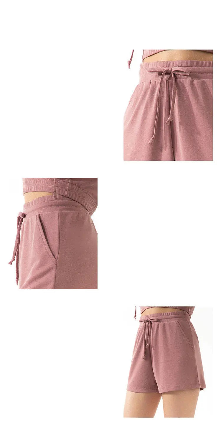 Lace Wide Loose Shorts Women HipsRunning Sports Fitness Fashion Casual Yoga Shorts null