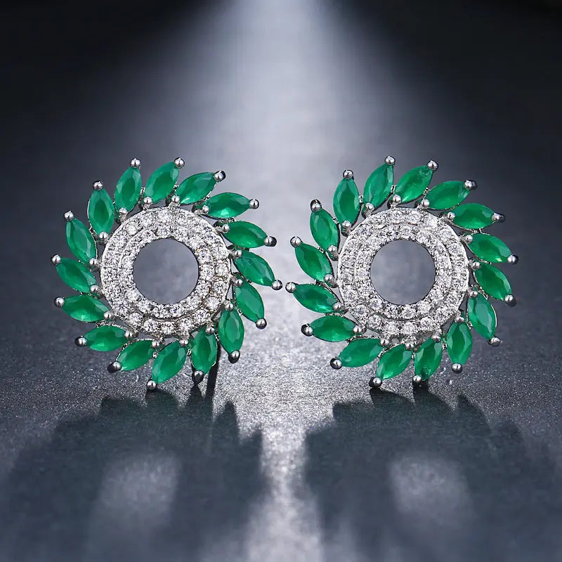 Bride's Zircon Earrings Women Luxury Dinner Gift null
