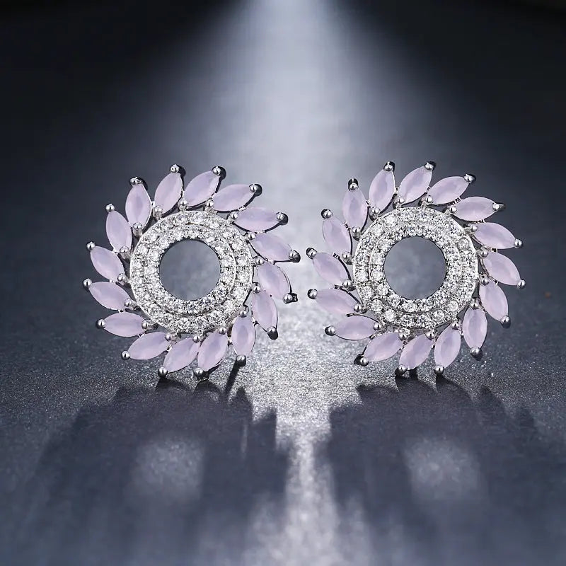 Bride's Zircon Earrings Women Luxury Dinner Gift null