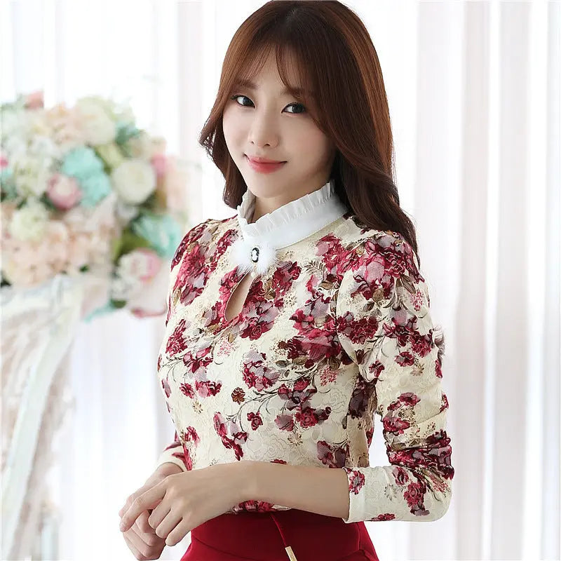 Autumn And Winter Print Tops null
