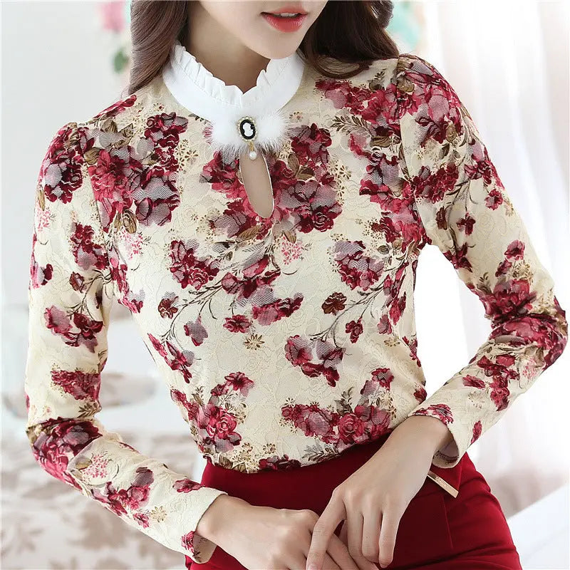 Autumn And Winter Print Tops null