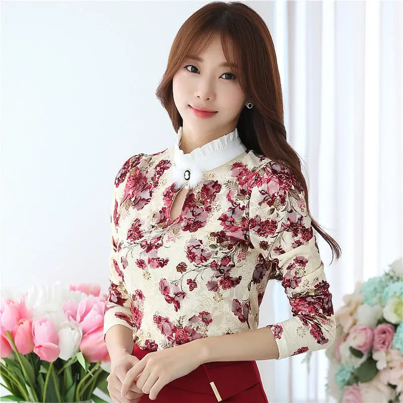 Autumn And Winter Print Tops null