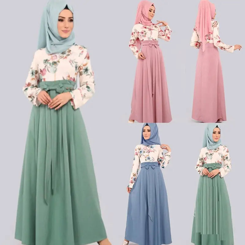 Muslim Print Dress Arab Hot Style null