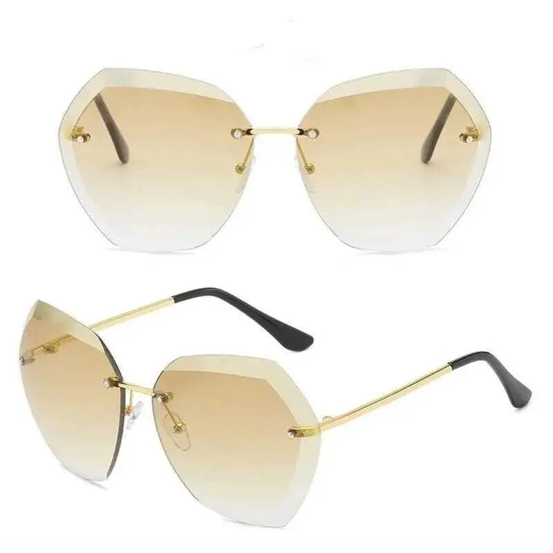 Diamond-Studded Sunglasses Women Anti-Sunglasses Women Fashion Round Face Driving Travel Glasses Korean Trend - Nadastore womens fashion
