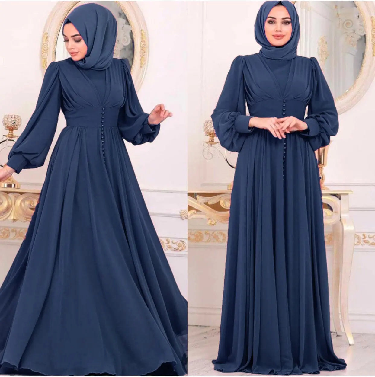 Muslim Women's Clothing Long Sleeve Chiffon Dress null