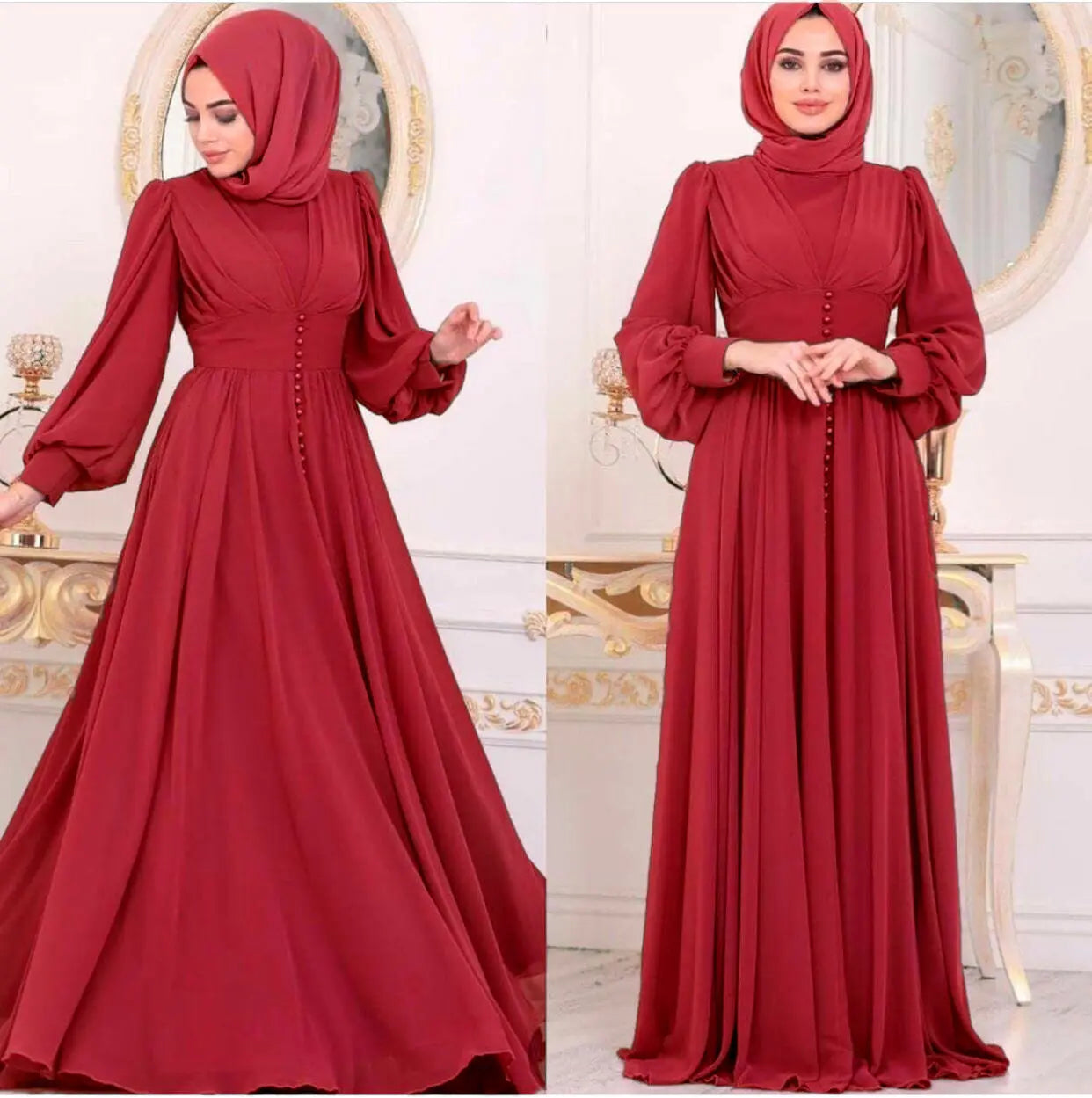 Muslim Women's Clothing Long Sleeve Chiffon Dress null