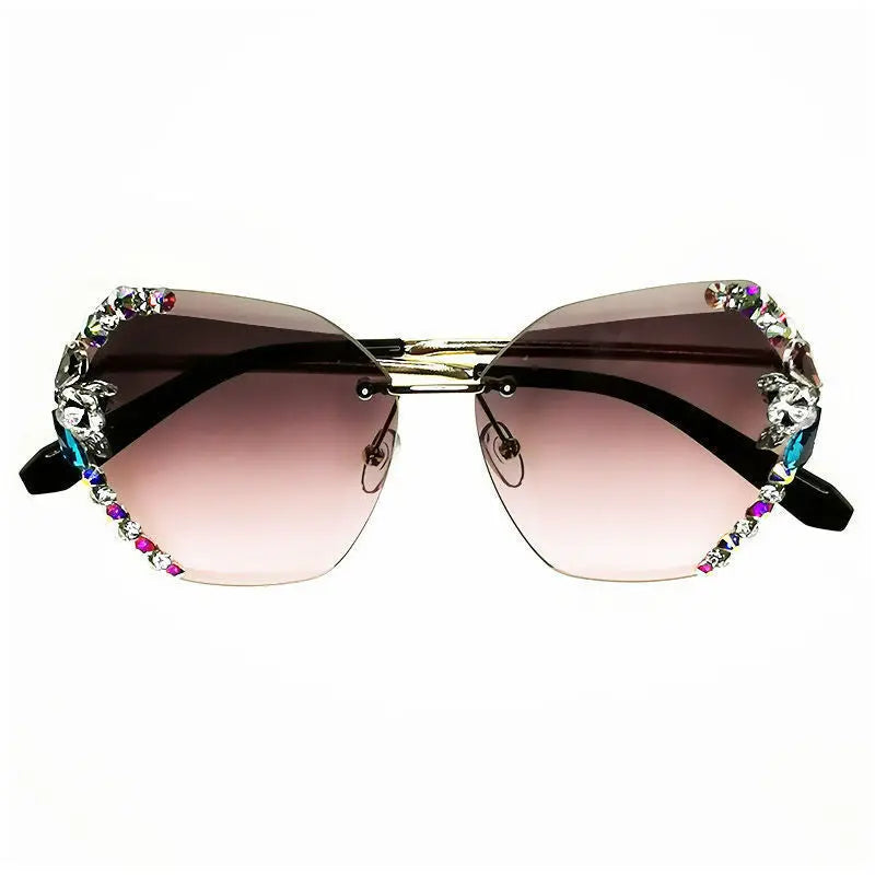Luxury Rhinestone Square Sunglasses Women Fashion Outdoor Shades null