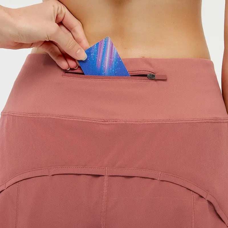 Women's Yoga Shorts Back Zip Pocket Sports Shorts null