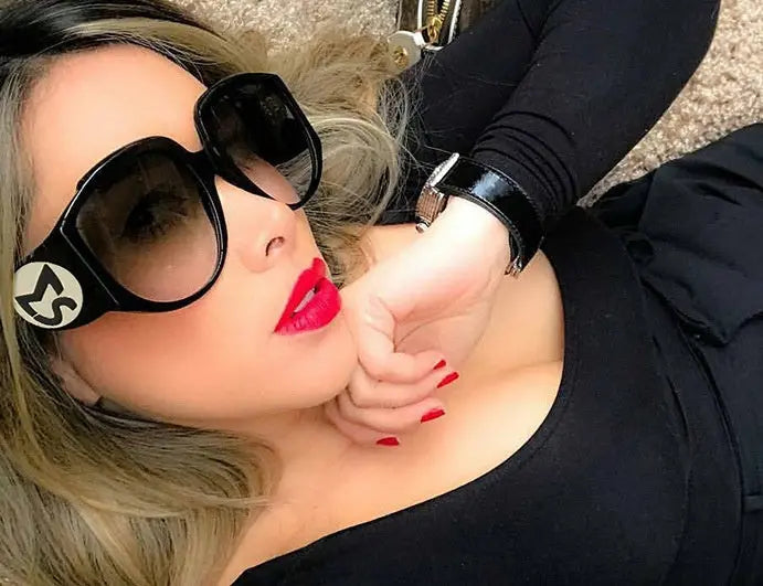 New Arrival Oversize Women Round Sun Glasses Fashion Ladies Olive Frames Glasses null