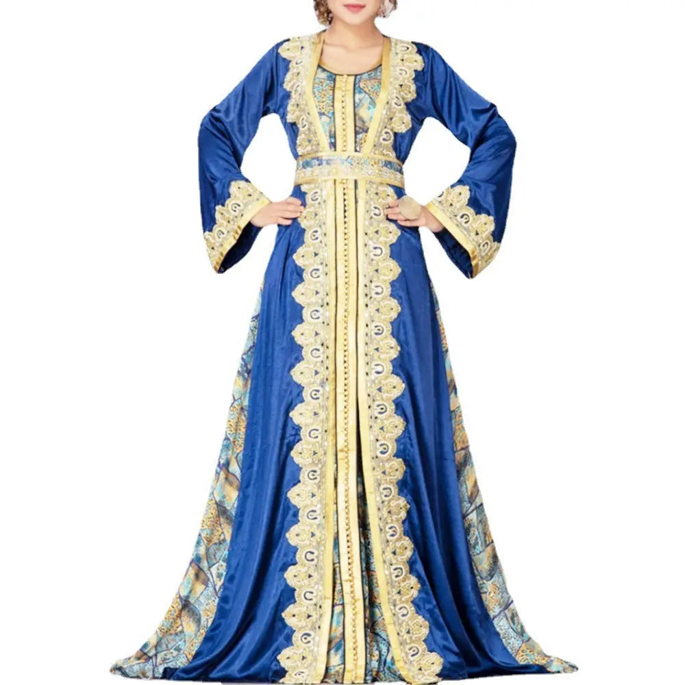 Middle Eastern Printed Dress Muslim Robe null