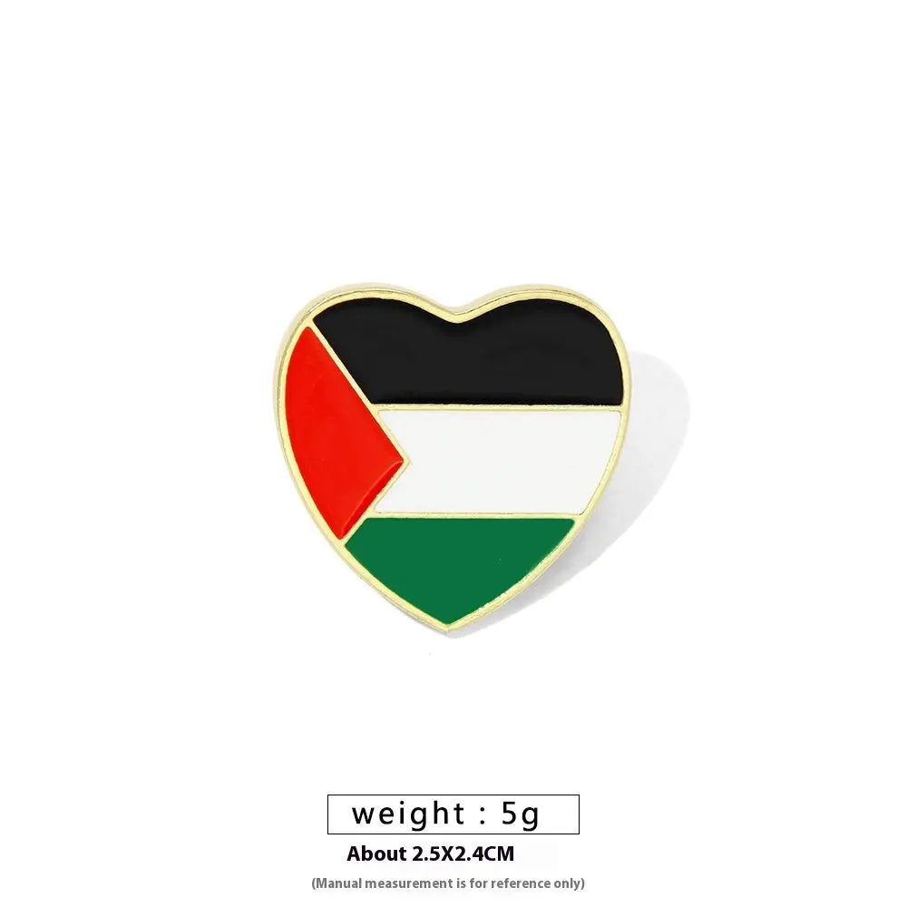 Free Palestine Flag Brooch Gold Badge Clothes Accessories Pin null