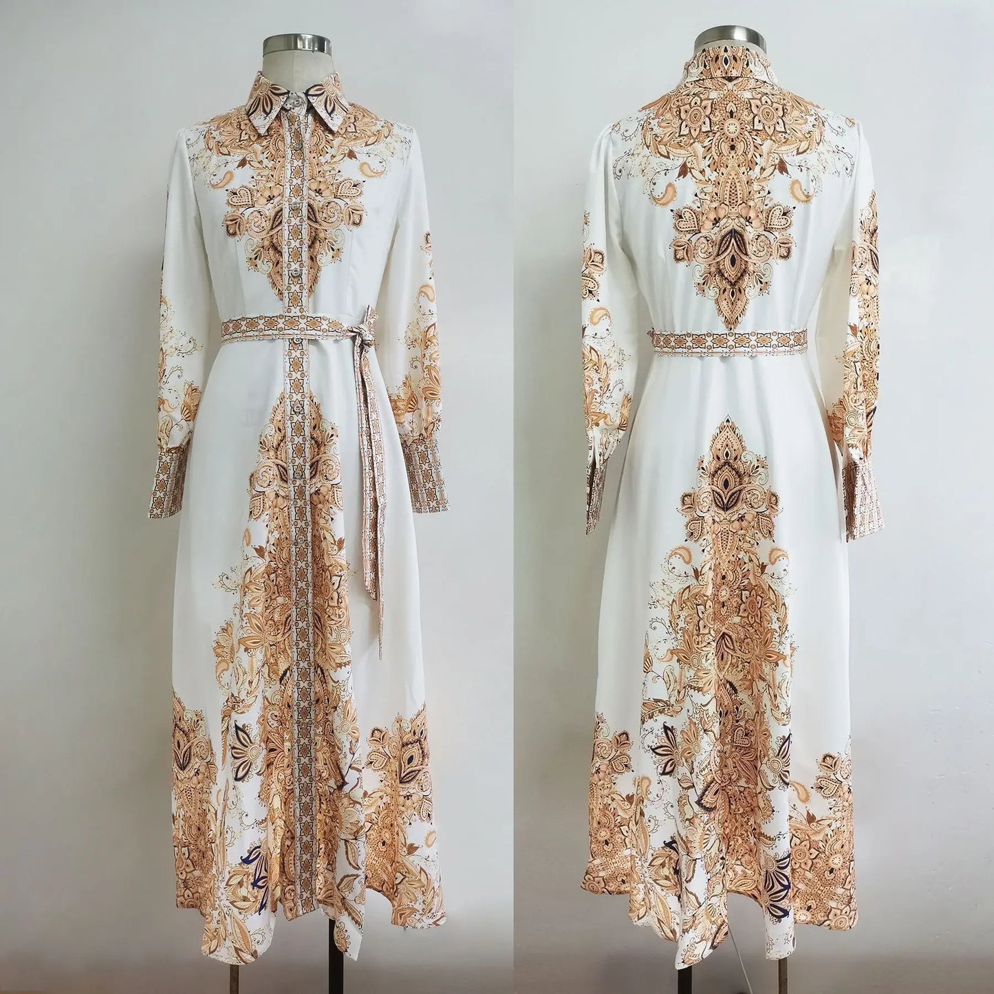 Muslim Women's Wear Arabic Print Swing Dress null