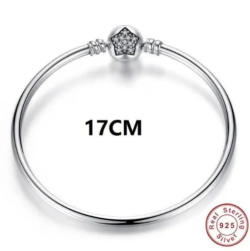 Luxury 100% 925 Sterling Silver Charm Chain Fit Original Bracelet Bangle for Women Authentic Jewelry Pulseira Gift XCHS902 null