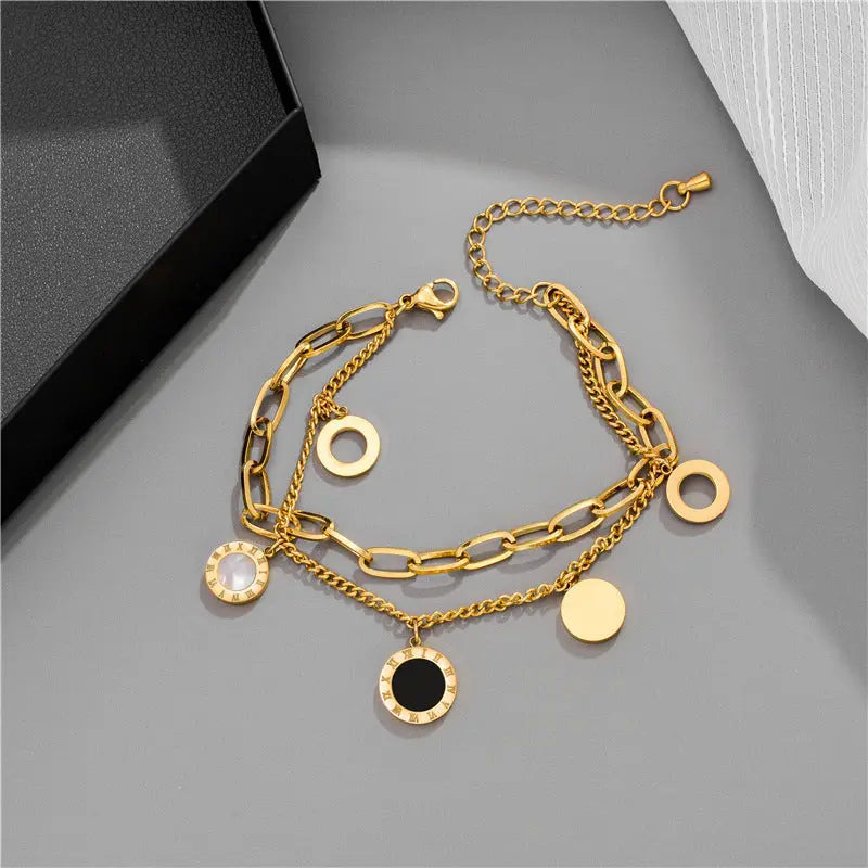 Light Luxury Roman Numeral Pendant Bracelet null