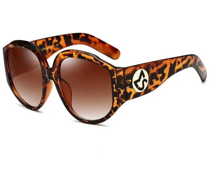 New Arrival Oversize Women Round Sun Glasses Fashion Ladies Olive Frames Glasses null