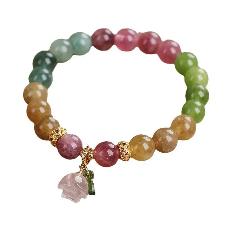Color Tourmaline Jade Bracelet For Women Special Interest Light Luxury null