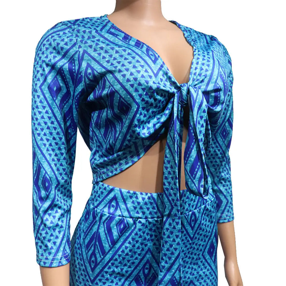 African Women Fashion Tops And Pants Set null