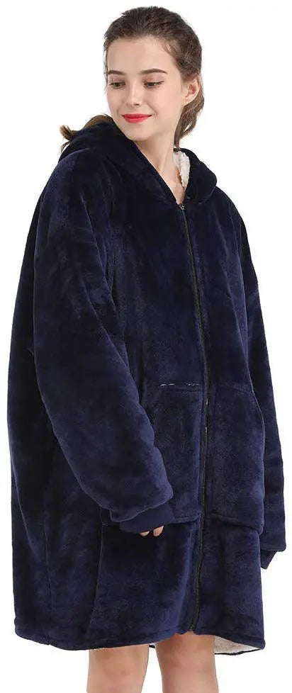 Long sleeve pocket zipper tv TV blanket casual sweater null