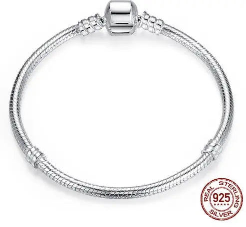 Luxury 100% 925 Sterling Silver Charm Chain Fit Original Bracelet Bangle for Women Authentic Jewelry Pulseira Gift XCHS902 null