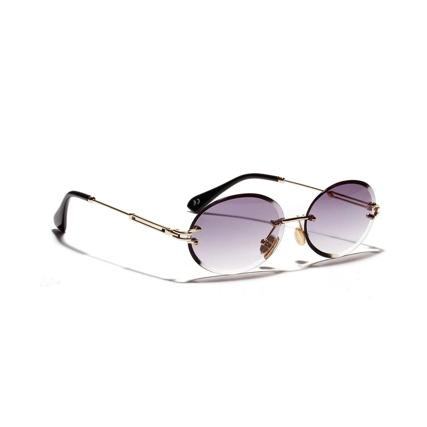 Women Oval crystal glasses eye ear ladies Rimless null