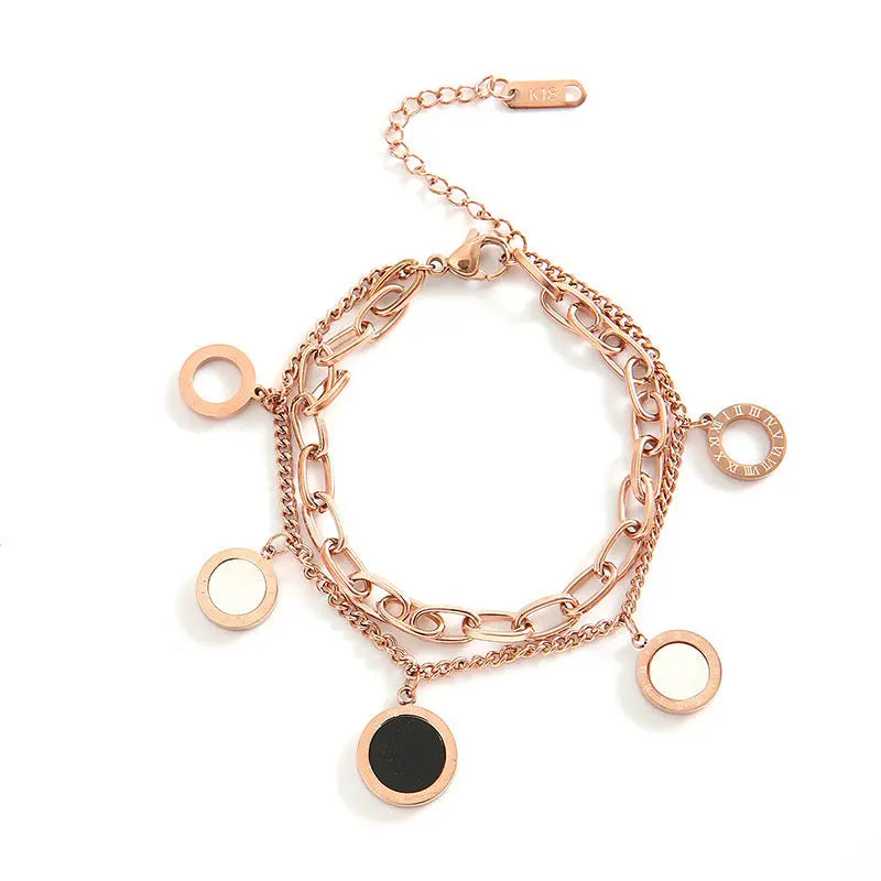 Light Luxury Roman Numeral Pendant Bracelet null