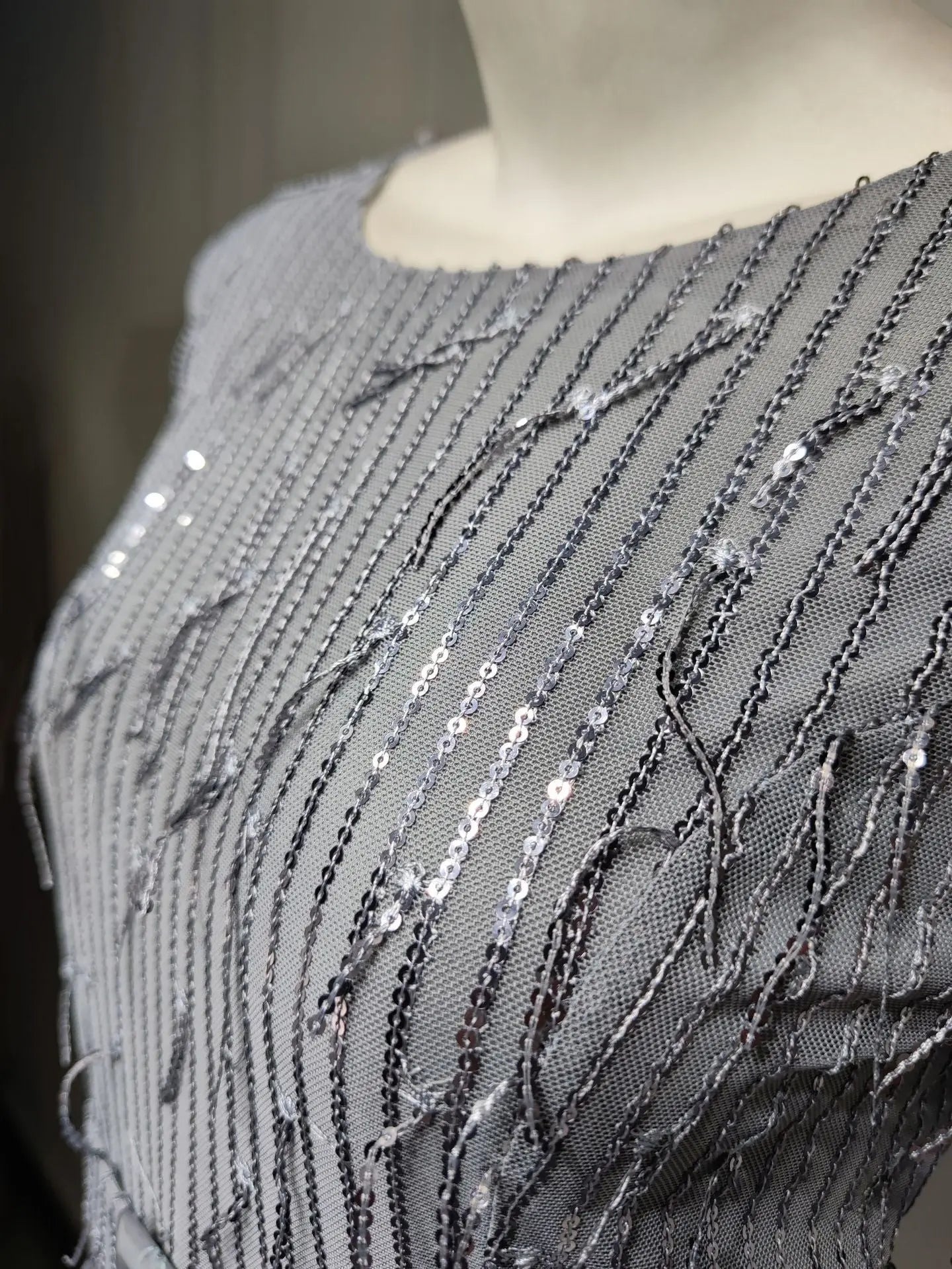 Sequin Tassels Slim-fit Dress Muslim Dress null