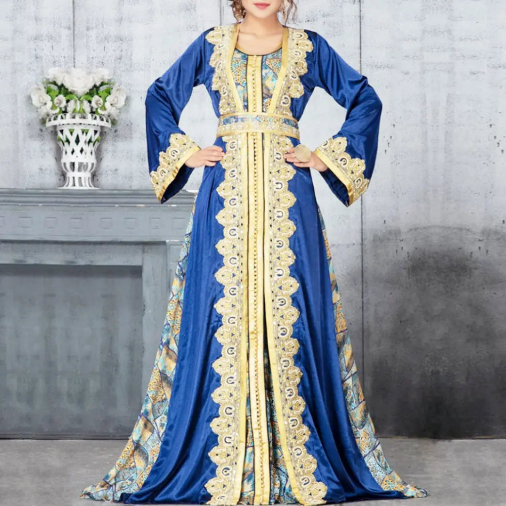 Middle Eastern Printed Dress Muslim Robe null