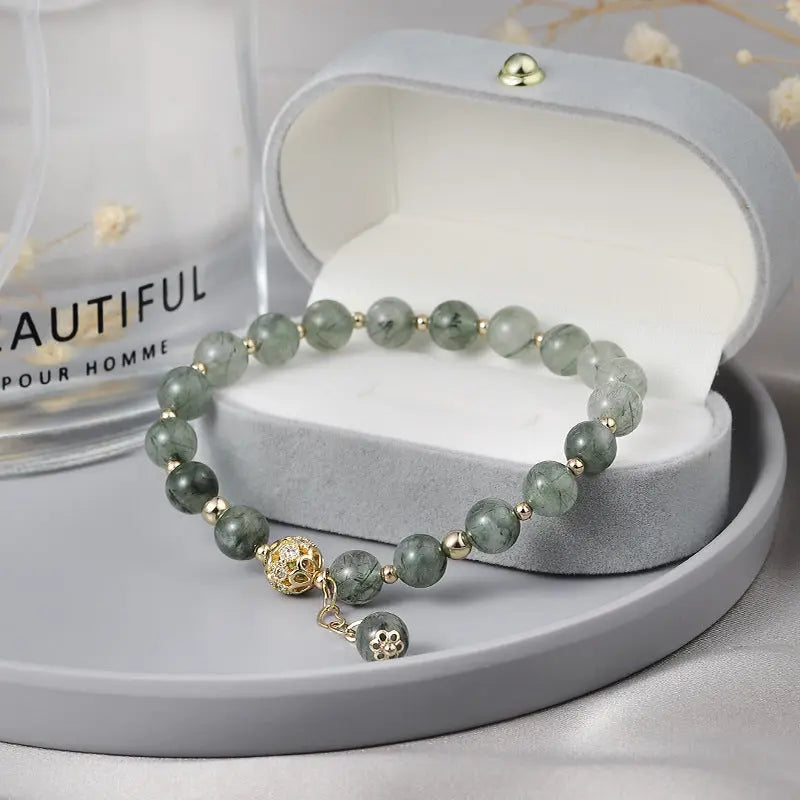 Tassel Light Luxury Green Hair Crystal Bracelet null