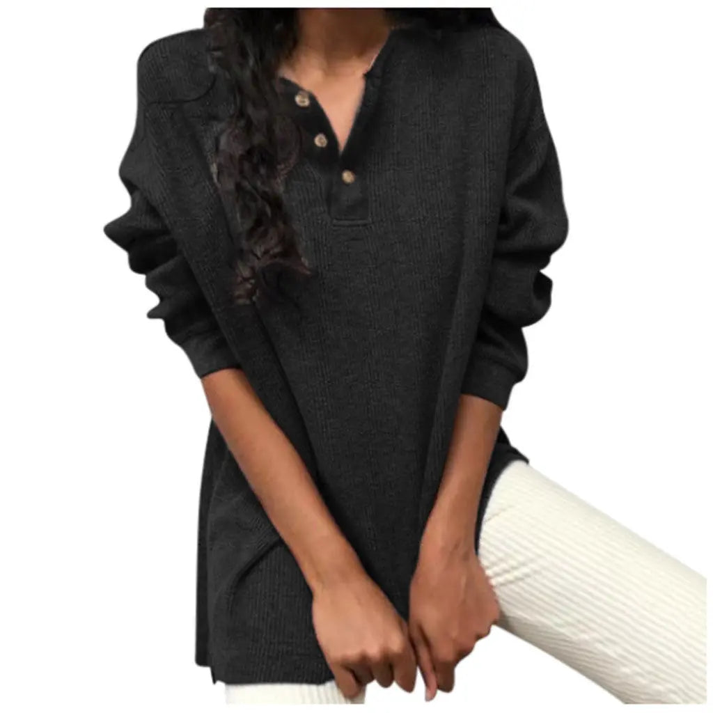Woolen loose long-sleeved sweater - Nadastore womens fashion