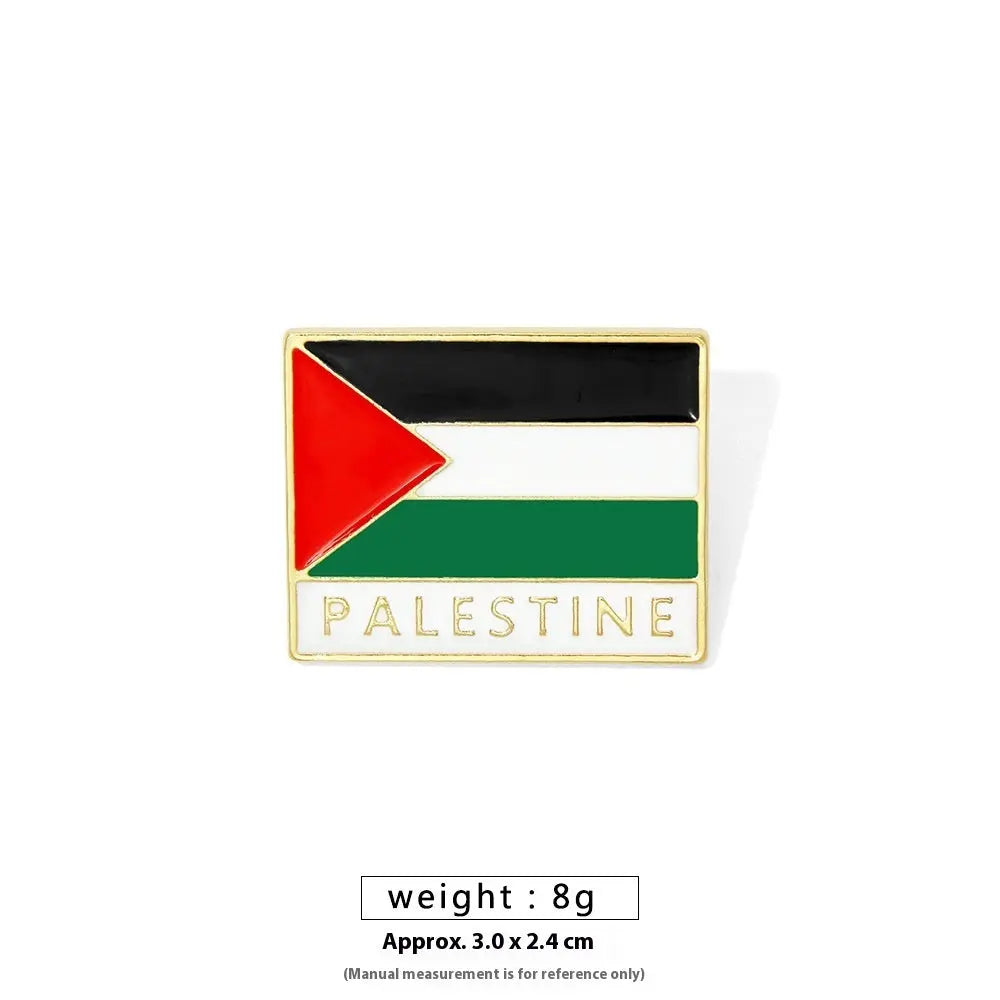 Free Palestine Flag Brooch Gold Badge Clothes Accessories Pin null