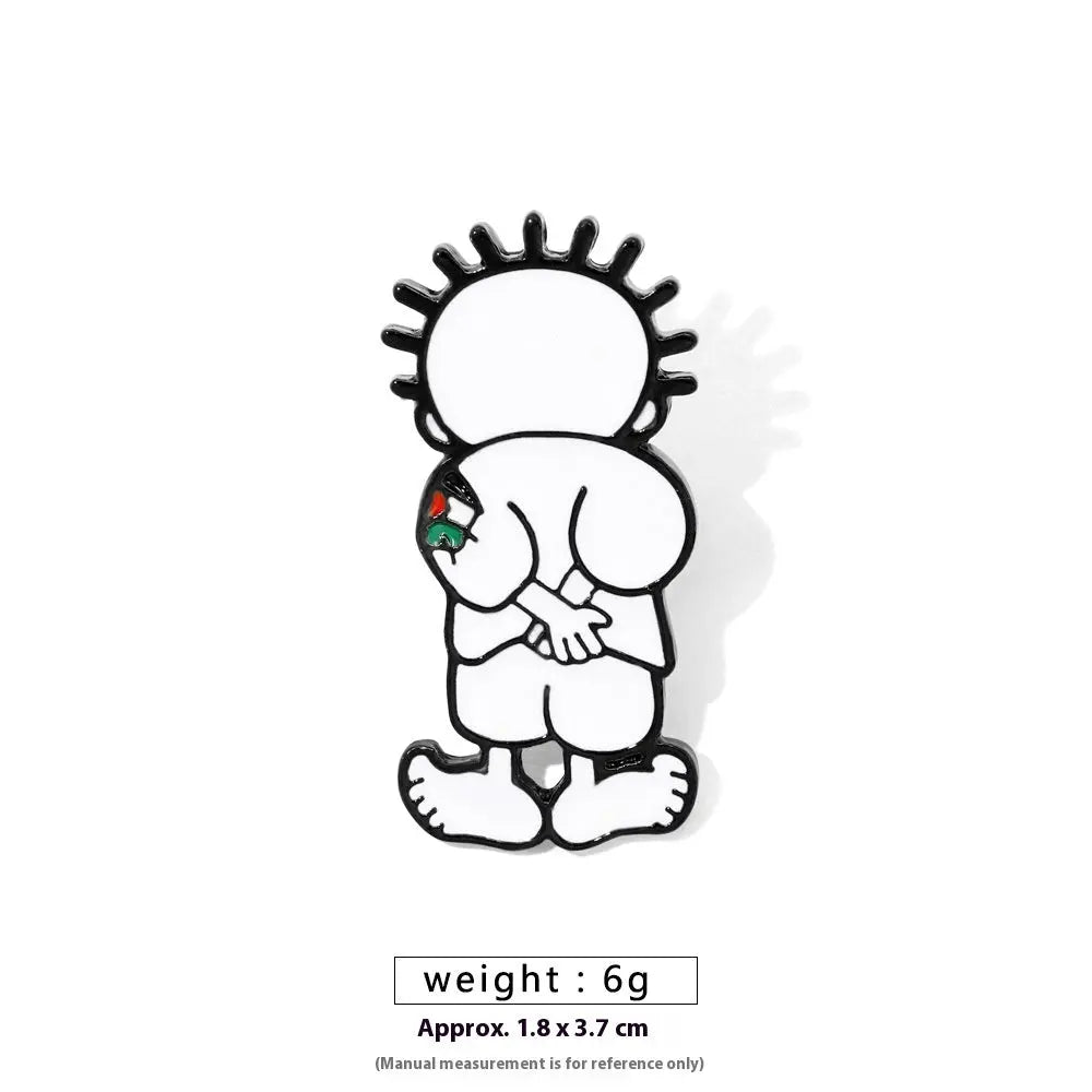 Free Palestine Flag Brooch Gold Badge Clothes Accessories Pin null
