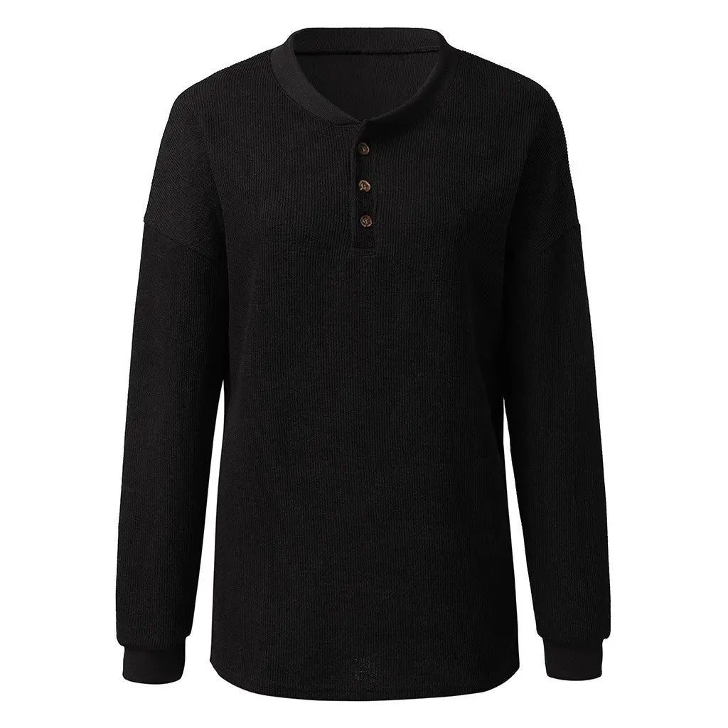 Woolen loose long-sleeved sweater - Nadastore womens fashion