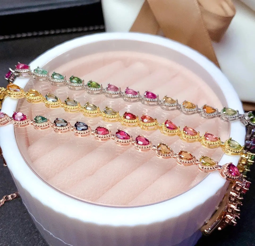 Women's Natural Candy Color Tourmaline Bracelet null