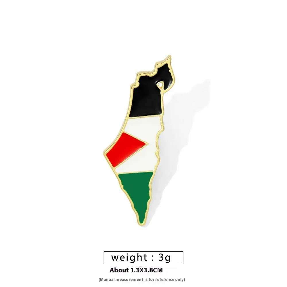 Free Palestine Flag Brooch Gold Badge Clothes Accessories Pin null