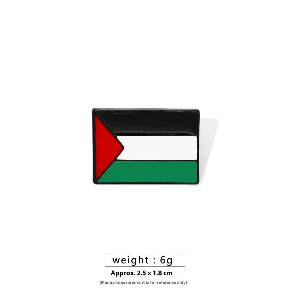 Free Palestine Flag Brooch Gold Badge Clothes Accessories Pin null