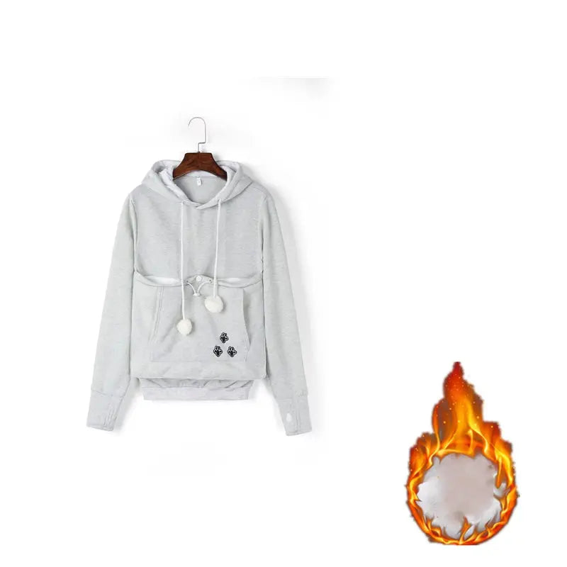 Cute Hoodies Pullover Sweatshirts With Pet Pocket For Cat Clothes Winter Women - Nadastore womens fashion