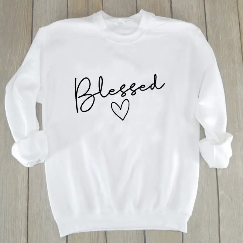 Long-sleeved sweater blessed love pattern European and American trend letters casual tops null