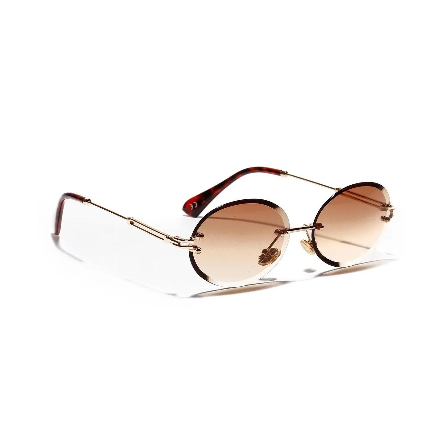 Women Oval crystal glasses eye ear ladies Rimless null