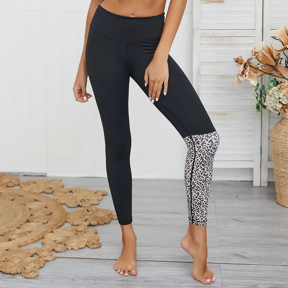 Leopard print yoga set sports yoga fitness set null